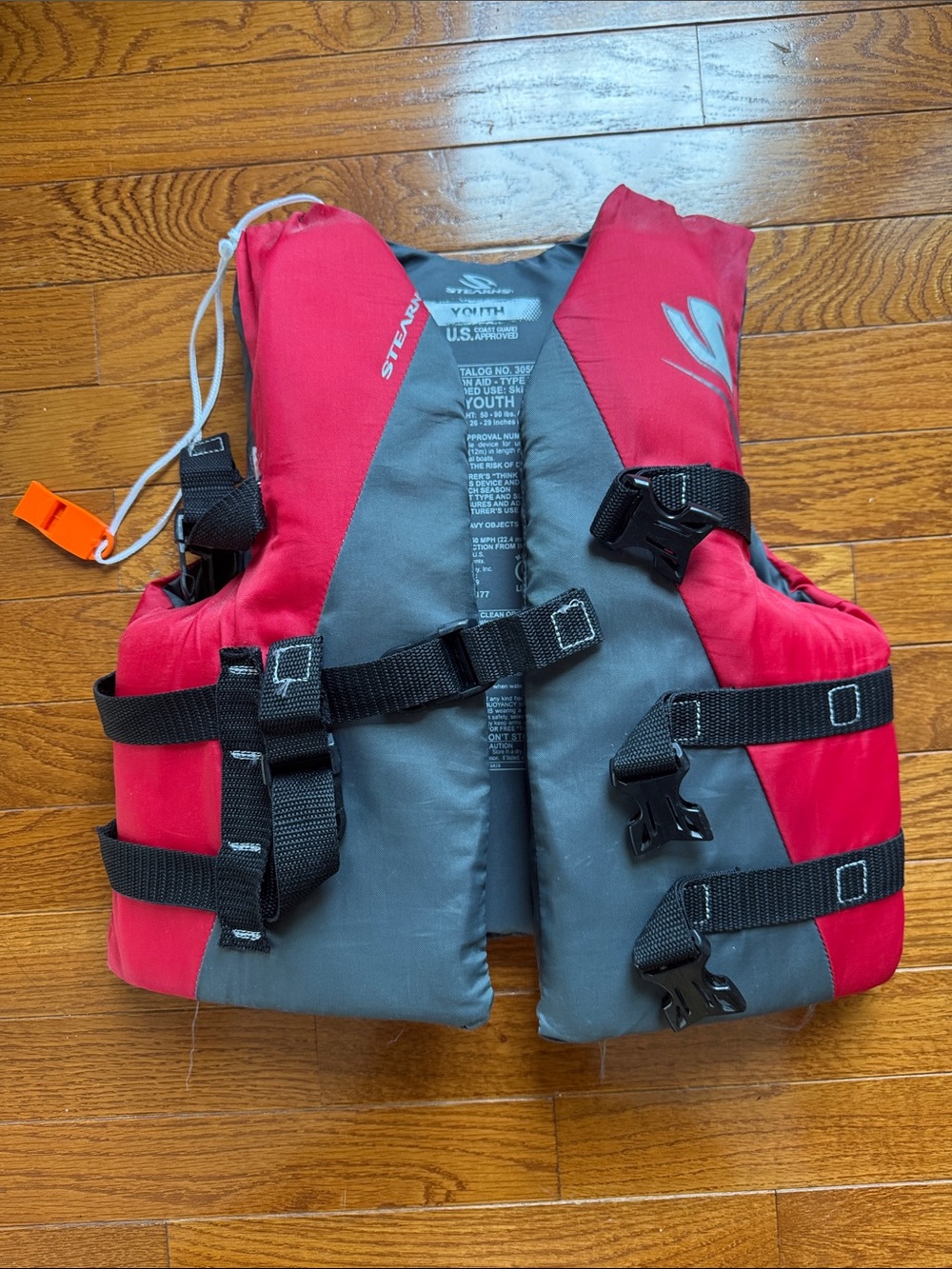 Youth Life Jacket - Red/Gray Kids Floatation Vest
